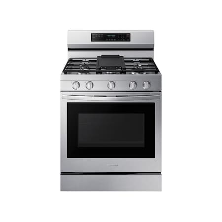 Samsung 6.0 cu. ft. Smart Gas Range with No-Preheat Air Fry, Convection+ & Griddle in Stainless Steel NX60A6711SS